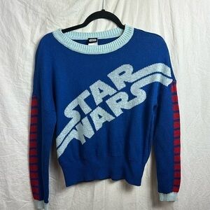 Vintage Retro Star Wars Women’s Sweater Red Gray Blue Size Xsmall